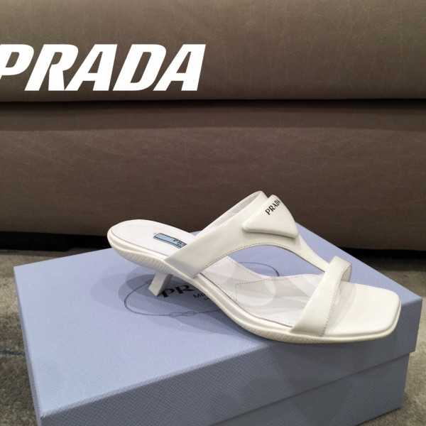 Pra*a brushed leather high-heeled thong sandals