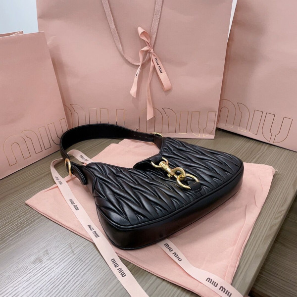 MIUMIU Matelassé nappa leather hobo bag
