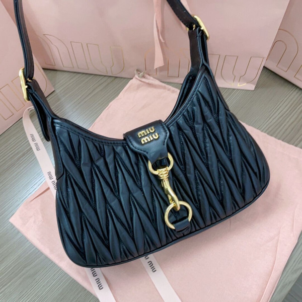 MIUMIU Matelassé nappa leather hobo bag