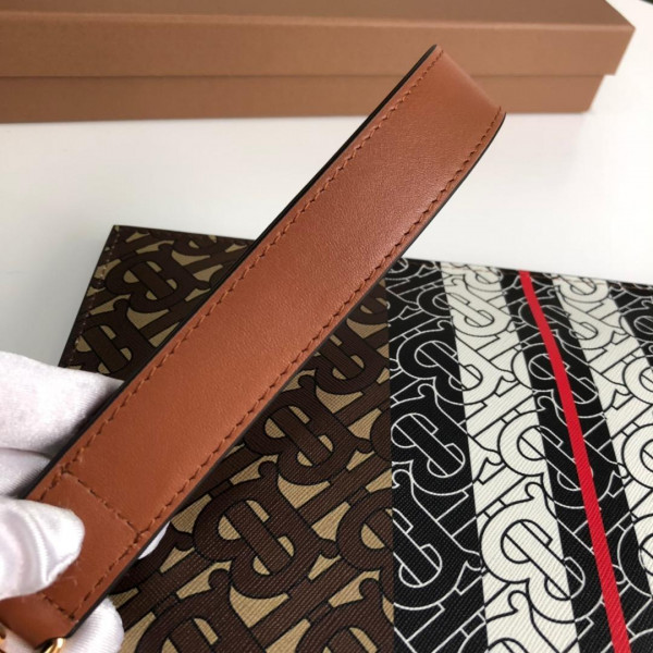 B**rry tmonogram stripe print e-canvas zip pouch