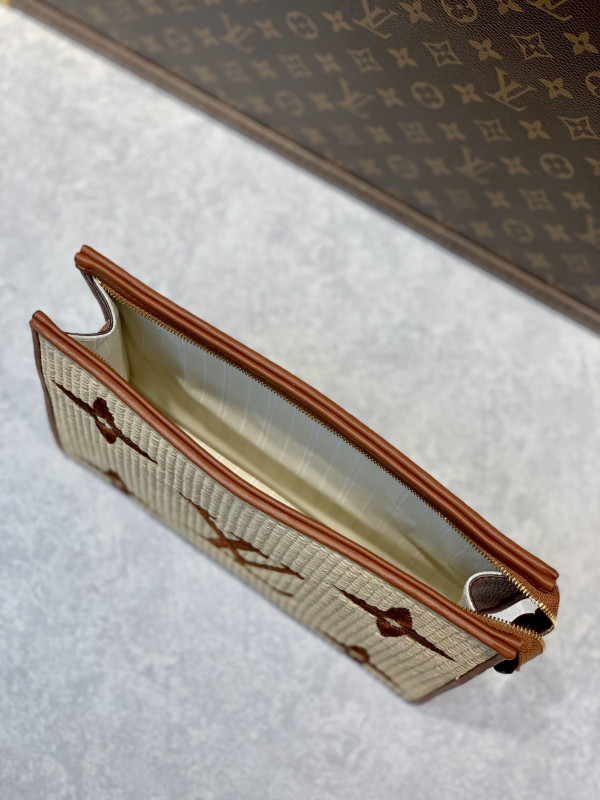 l**is V*t*n monogram raffia toiletry pouch