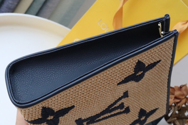 l**is V*t*n monogram raffia toiletry pouch