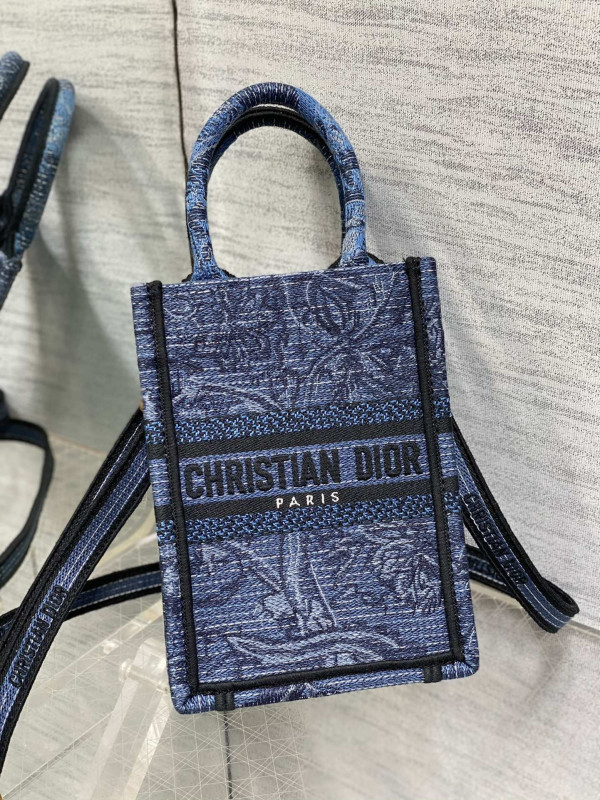 mini D*or book tote phone bag