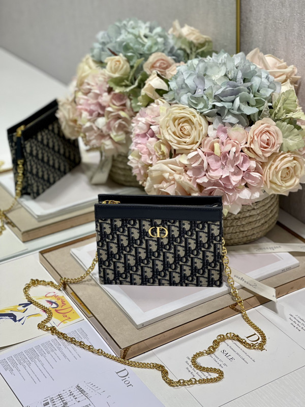 D*or caro zipped pouch with chain