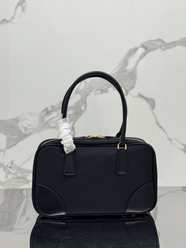 Pra*a re-edition 1978 large re-nylon and saffiano leather two-handle bag
