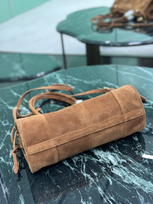 Pra*a medium suede handbag-32*15.5*12cm