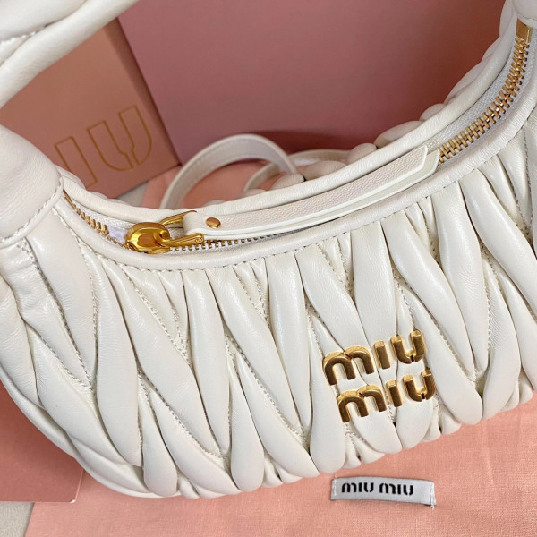 MIUMIU Wander matelassé nappa leather hobo bag