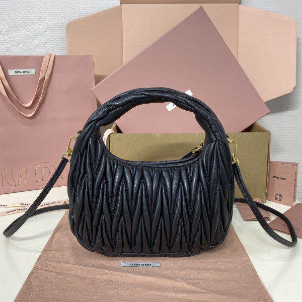 MIUMIU Wander matelassé nappa leather hobo bag